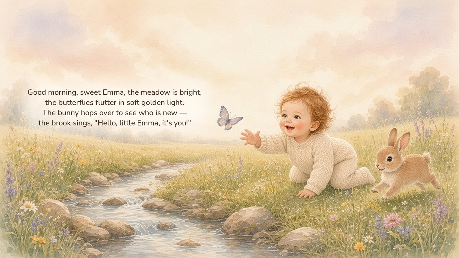 Sample page from Emma and the Meadow of Welcomes: spread 1