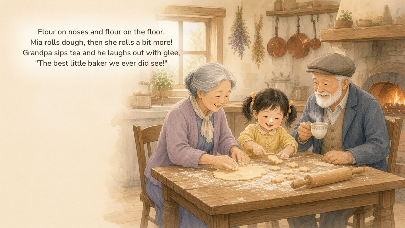Sample page from Mia's Day with Grandma and Grandpa: spread 1