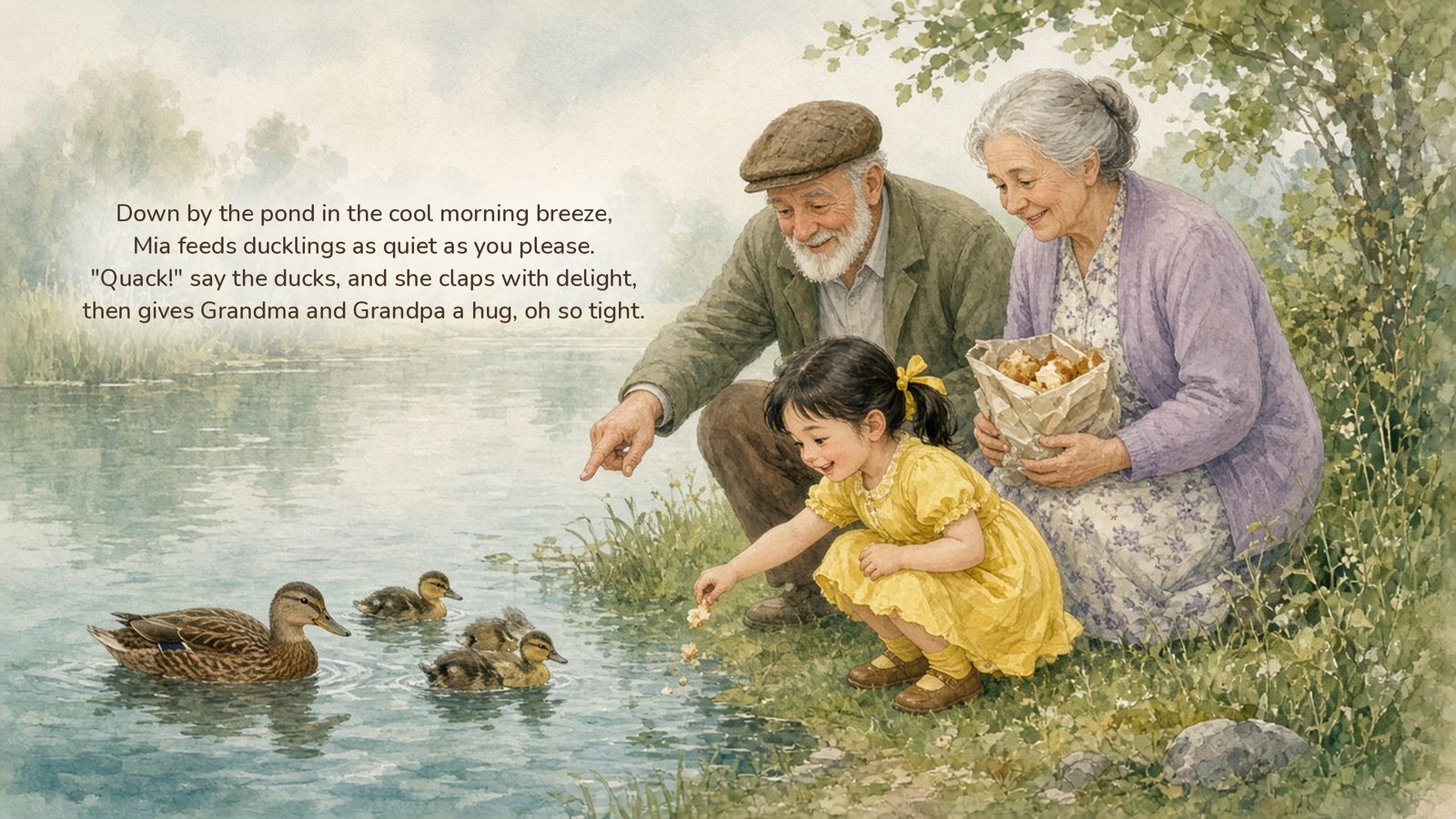 Sample page from Mia's Day with Grandma and Grandpa: spread 4