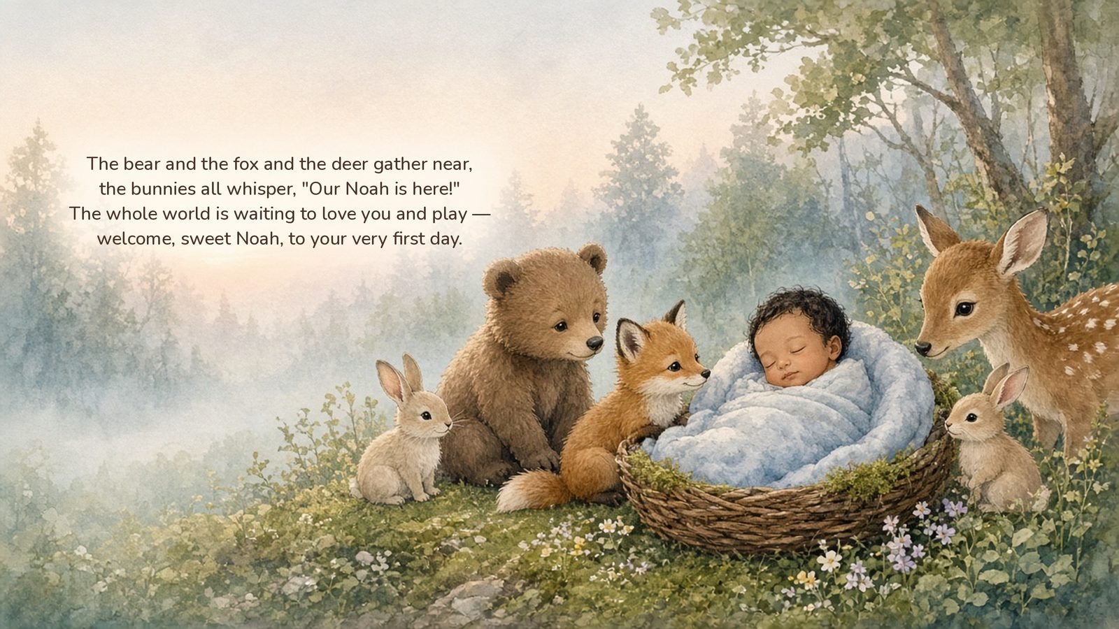 Sample page from Noah, Our Little Star: spread 4